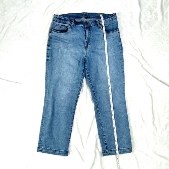 Kut From The Kloth High Rise Cropped Straight Leg Medium Wash Denim Jean Sz 12 - Picture 14 of 16